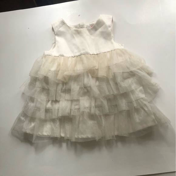 Elegant Cream Ruffle Dress - Picture 1 of 6